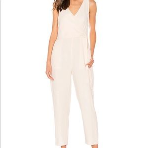 1 State Wrap Front Jumpsuit in White Swan